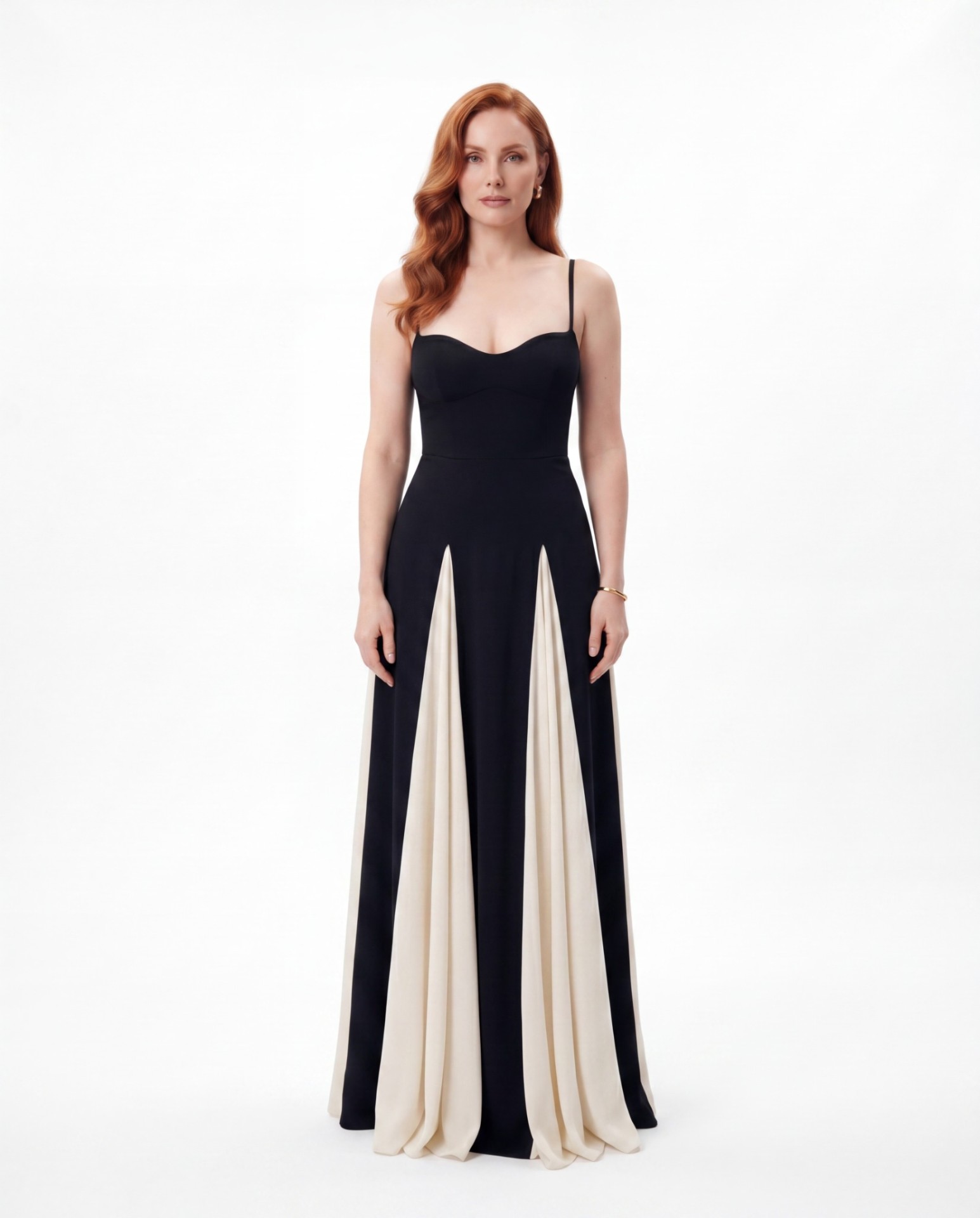 ANI | BLACK-AND-WHITE MAXI DRESS alternate view