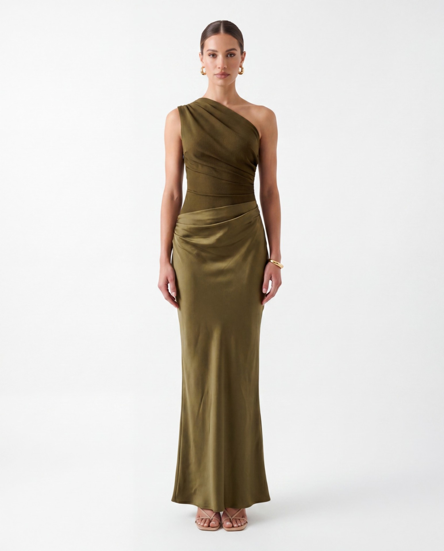 OLIVIA | ONE-SHOULDER SATIN MAXI DRESS alternate view