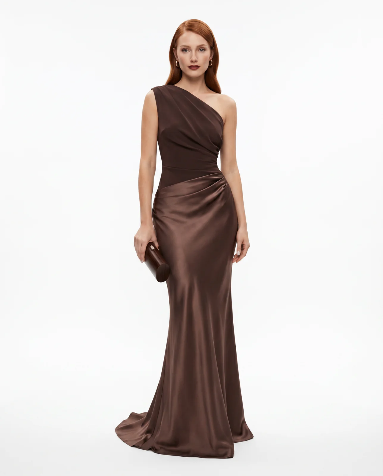 OLIVIA | ONE-SHOULDER SATIN MAXI DRESS