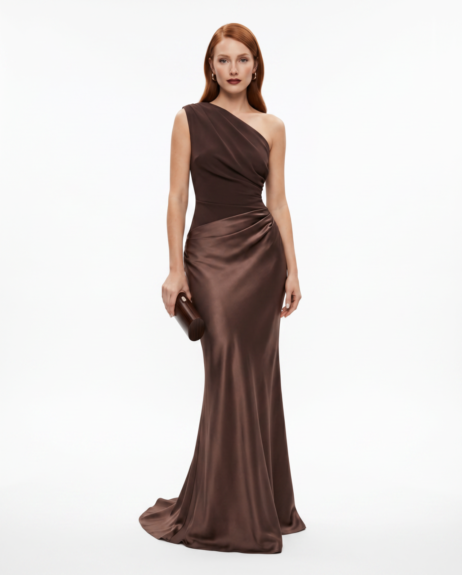 OLIVIA | ONE-SHOULDER SATIN MAXI DRESS