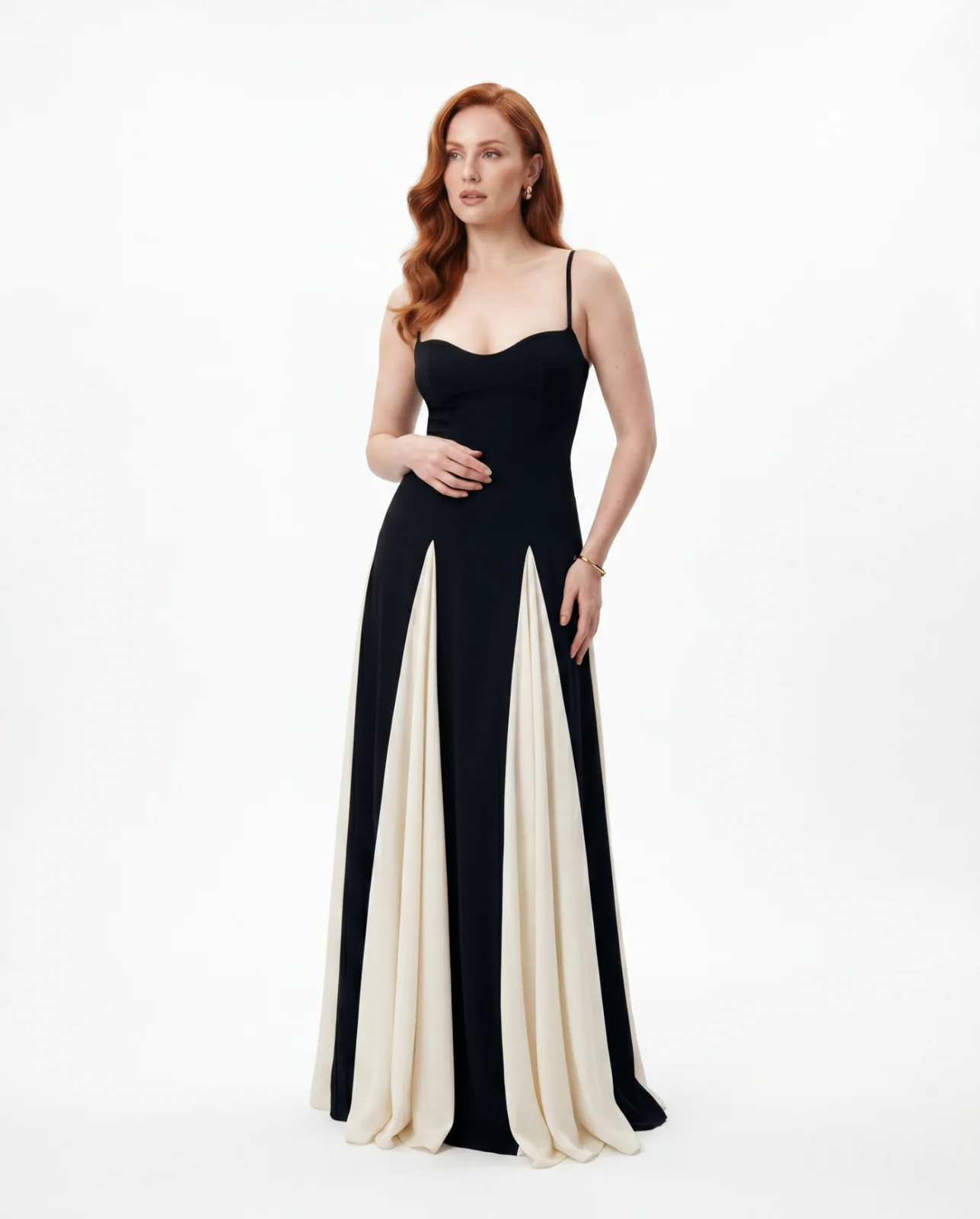 ANI | BLACK-AND-WHITE MAXI DRESS