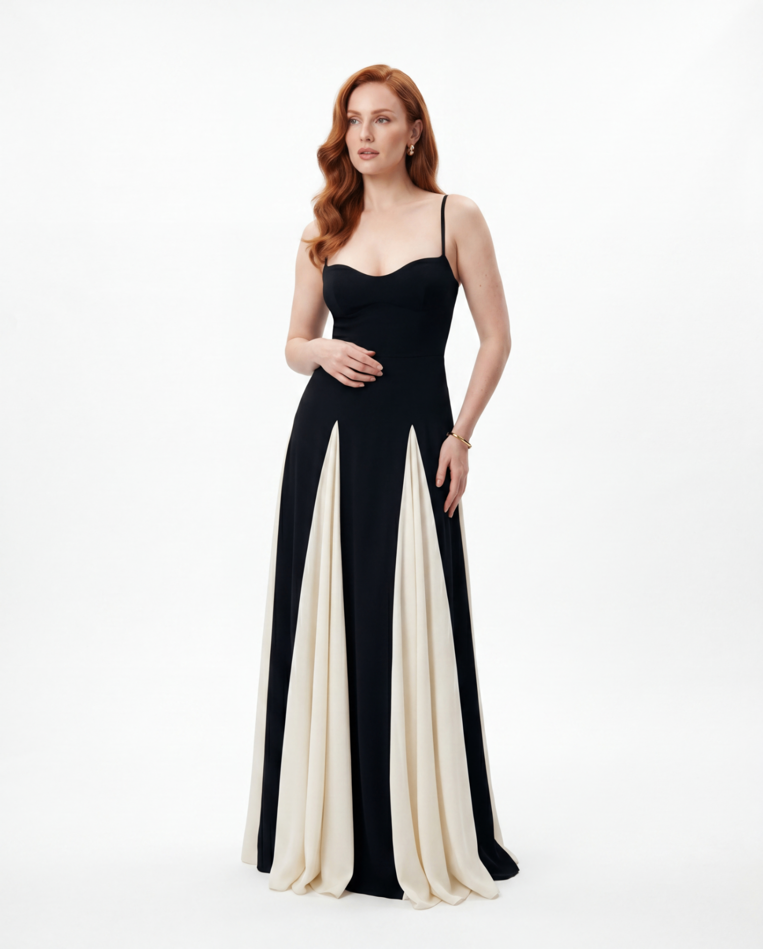 ANI | BLACK-AND-WHITE MAXI DRESS